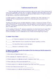 English Worksheet: Celebrations around the world