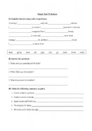 English worksheet: Past Simple