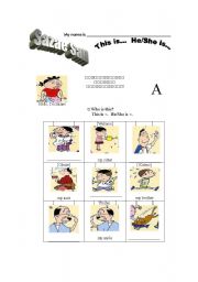 English worksheet: Sazae San Japanese Anime: Information gap activity using Who is this? and He/She is . . . 