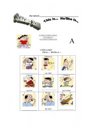 English Worksheet: Sazae San Japanese Anime: Information gap activity using Who is this? and He/She is . . . 