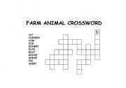 English Worksheet: Farm Animals Crosword Puzzle