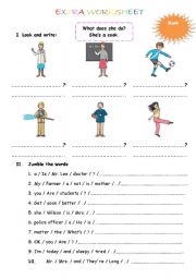 English Worksheet: Job + feeling worksheet