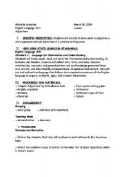 English worksheet: adjectives