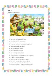 English Worksheet: Trinity level 3 Picture description and questions