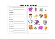 English Worksheet: Containers