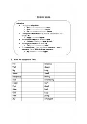 English worksheet: comparativos 