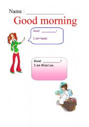 English worksheet: Greeting Hello 