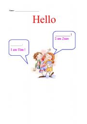 English Worksheet: Hello Greetings 