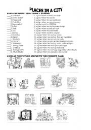 English Worksheet: PLACES IN A CITY