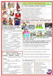 English Worksheet: Relative Pronouns  (1)