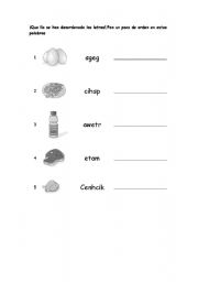 English worksheet: Food