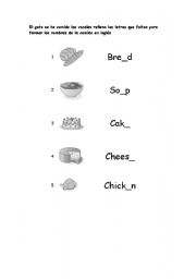 English worksheet: Food