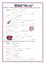 English Worksheet: VERB 