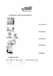 English worksheet: My house