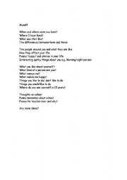 English Worksheet: Myself Autobiography
