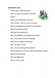 English worksheet: Quiz Edinburgh