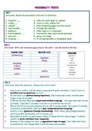 English Worksheet: Personality Traits