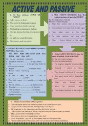 English Worksheet: Active and Passive