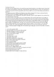 English worksheet: reading- the story of coca cola