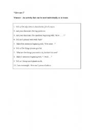 English worksheet: give me 5