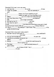 English worksheet: verb to be - present  - past