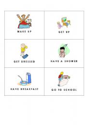 English Worksheet: Everyday Activities /  Daily Routines Flashcards