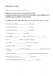 English worksheet: Exrercises on Tenses