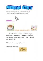 English worksheet: DELICIOUS DESSERTS