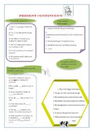 English Worksheet: present continuous