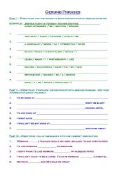 English Worksheet: Gerund Phrases