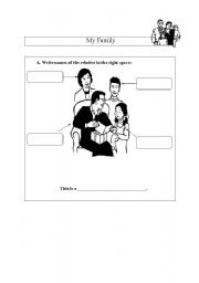 English Worksheet: My  Family