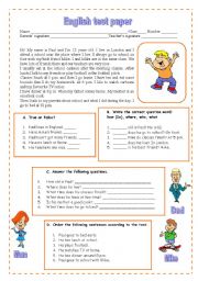 English Worksheet: Simple Present - text and questions (06.10.09)