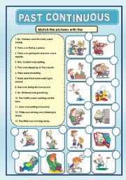 English Worksheet: PAST CONTINUOUS - MATCHING