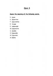 English Worksheet: prefix - suffix