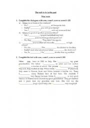 English worksheet: The past of the verb to be (was, were)