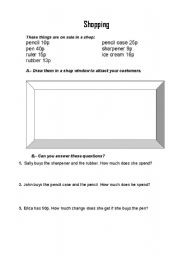 English worksheet: Shopping