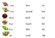 English worksheet: ordinal numbers