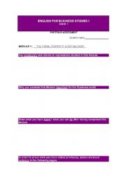English worksheet: Portfolio table