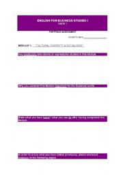 English Worksheet: Portfolio table