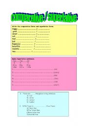 English worksheet: COMPARATIVE/SUPERLATIVE