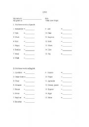 English worksheet: quiz regular verbs