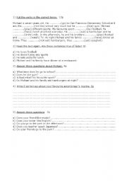 English Worksheet: Test - Simple present