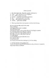 English worksheet: behave yourself