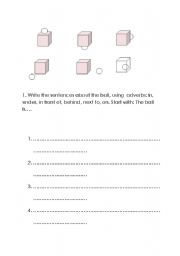 English worksheet: Prepositions of place