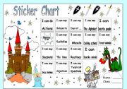 English Worksheet: Sticker chart Coloured for teachers