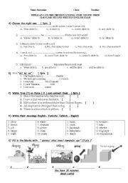 English Worksheet: eleventh claseses Examination