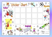 English Worksheet: Sticker chart with white square