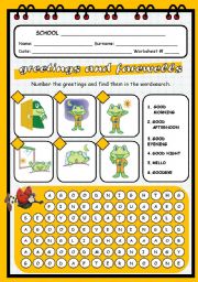 English Worksheet: GREETINGS WORKSHEET