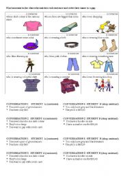 English Worksheet: Find someone who-clothes