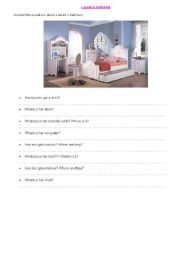 English worksheet: Laurens bedroom